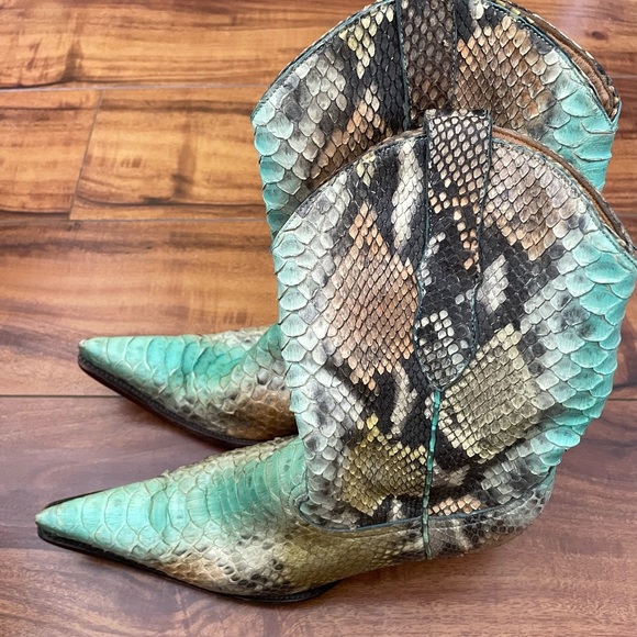 Custom hand dyed Python Cowboy Boots! - Picture 5 of 12